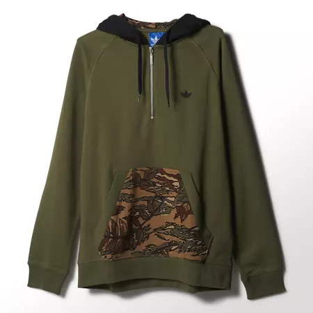 Adidas Originals City Camo Trefoil 1/2 Zip (verde oliva cargo)