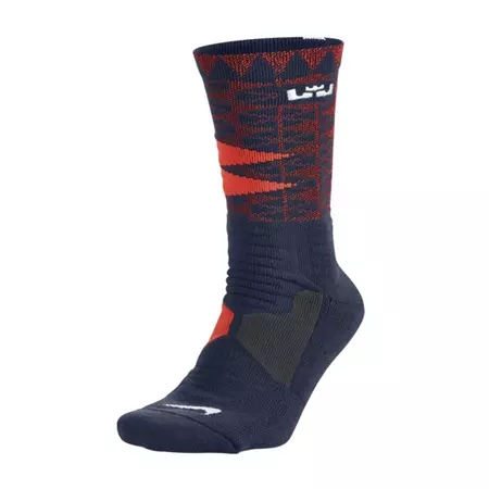 Calcetines LeBron Hyper Elite Crew (410/marino/naranja/blanco)