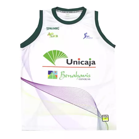 Camiseta Unicaja Málaga ACB 2ª Equipación 2015/16 (blanco/morado)