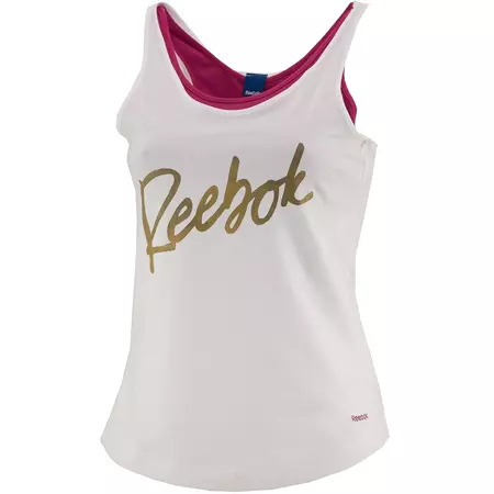 Reebok Camiseta Scrip Tank (blanco/rosa)