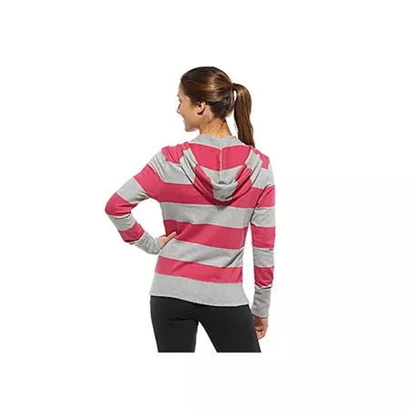 Reebok Sudadera Elements Full Zip Stripe (Rosa/Gris)