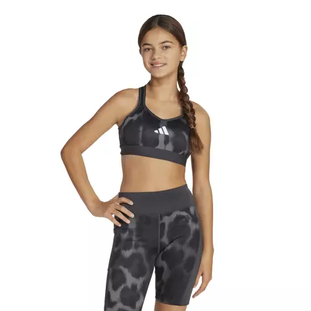 Adidas All Sports Animal-Print Sports Bra Kids "Dark Grey"