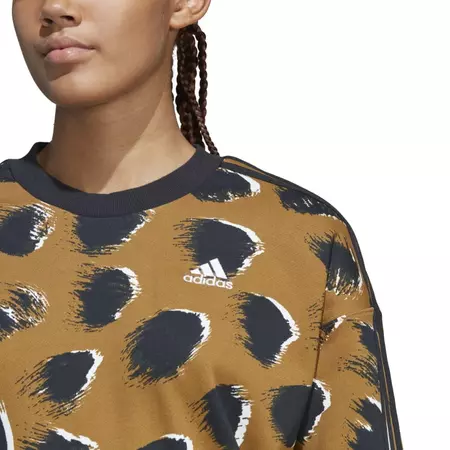 Adidas Essentials 3-Stripes Animal Print Sweatshirt