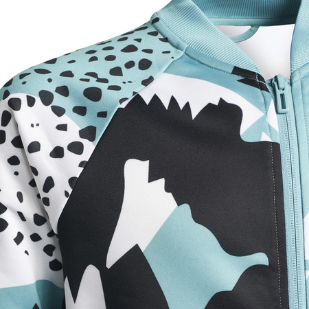 Adidas Junior Aeroready Animal Print Warm-Up Zip-Pocket