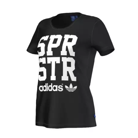 Adidas Originals Camiseta Mujer Big Letter Superstar  (negro/blanco)