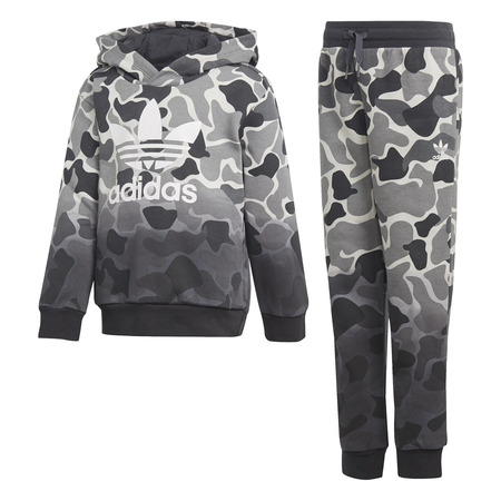 Adidas Originals Camo Trefoil Hoodie Set Kids "Carbon"