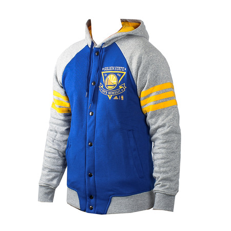 Adidas Washed Baseball Jacket Golden State Warrios (Azul/Gris/Amarillo)