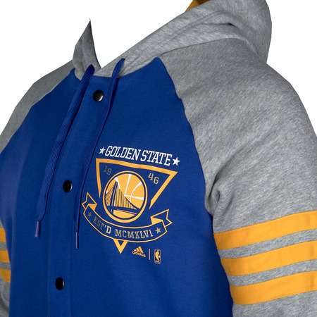Adidas Washed Baseball Jacket Golden State Warrios (Azul/Gris/Amarillo)