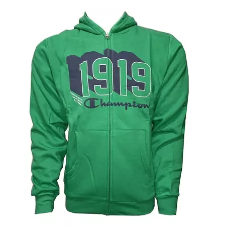 Champion Atlhetic Kids Big 1919 Logo FZ Hoodie (Green/Navy)