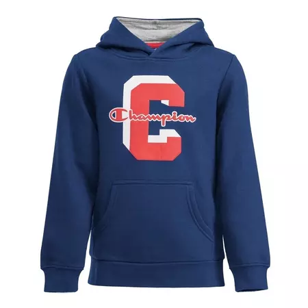 Champion Atlhetic Kids Big Logo Hoodie (Navy/Red)