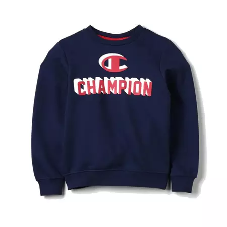 Champion Atlhetic Kids Icon Logo Crewneck Sweatshirt (Navy)