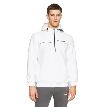 Champion Authentic Legacy Sherpa Hooded Half-Zip "White"