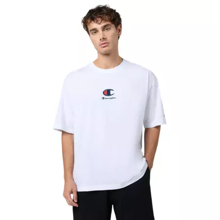 Champion Big C Logo Embroidery Crewneck T-Shirt "White"