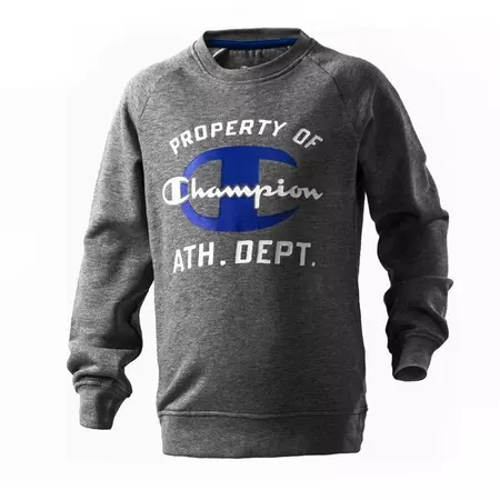 Champion Crewneck Niño Atlhetic Sweatshirt Logo (gris/azul/blanco)