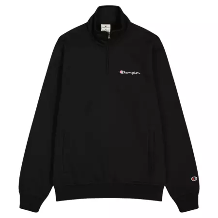 Champion Front Pockets Half-Zip Big Logo Fleece Sweatshirt "Black"
