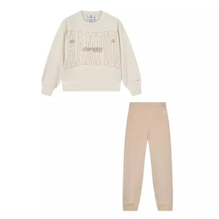 Champion Girls Fleece Sweatsuit with Ribbed Cuffs "Cream"