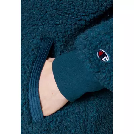 Champion Half Zip Polar Fleece Sweatshirt "Dark Green-Blue"