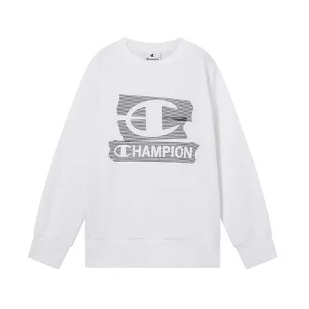 Champion Kids Graphic Crew Neck Sweatshirt "White"