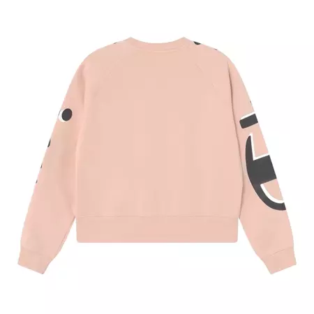 Champion Girls Legacy Logo Crewneck Sweatshirt "Rose Tane"