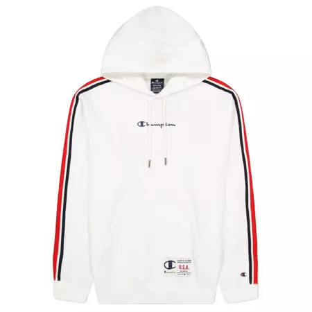 Champion Legacy Basketball Contrast Details Fleece Hoodie "White"