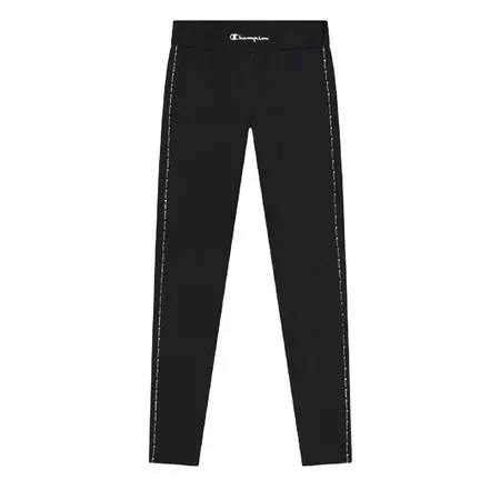 Champion Legacy Contrast Trim Cotton Leggings "Black"