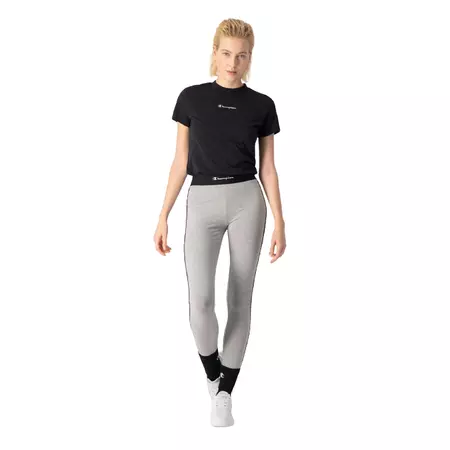 Champion Legacy Contrast Trim Cotton Leggings "Gray"