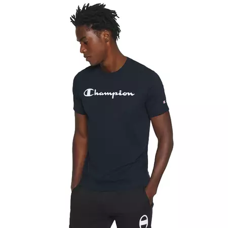 Champion Legacy Cotton Contrast Scrip Logo T-shirt "Navy"