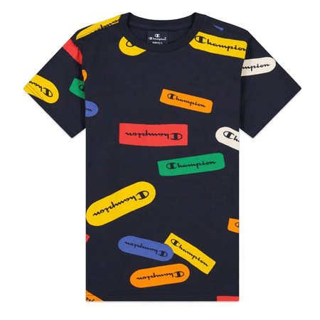 Champion Legacy Kids All-over Graphic Print T-Shirt "Navy"