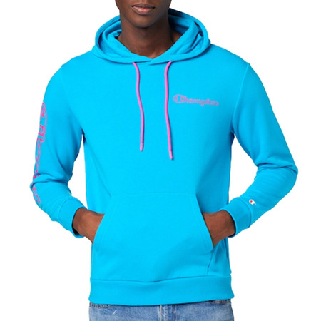 Champion Legacy Spray Neon Hooded Sweatshirt "Blue Cyan Flour"