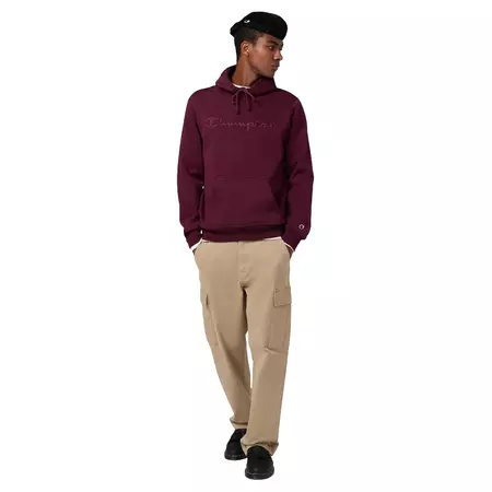 Champion Men’s Fleece Hoodie With Big Embroidered Logo Icons "Burgundy"