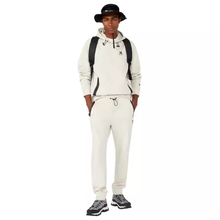 Champion Men’s Stretch Poly-Cotton Hooded Sweatshirt C-Tech "Cream"