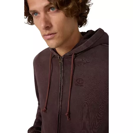 Champion Men’s Washed Fleece Full Zip Hoodie Icons "Brown"