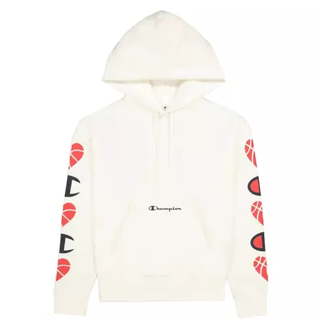 Champion Wm´s Legacy Logo Sleeves Love Hoodie "White"