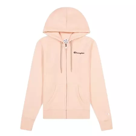 Champion Wn´s Legacy Small Script Logo Print Zip-Up Hoodie "Rose Tane"