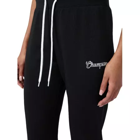 Champion Women's Script Logo Rib Cuff Jogger Pants "Black"