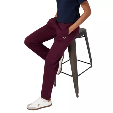 Champion WOMEN’S STRAIGHT HEM FLEECE JOGGERS ICONS "BURGUNDY"