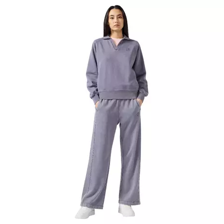 Champion Women's Washed Polo Neck Fleece Sweatshirt Icons "Mauve"