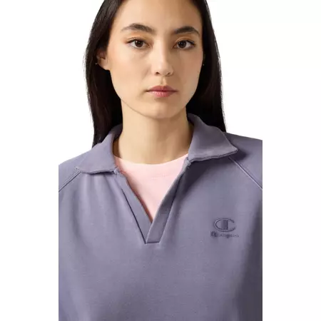 Champion Women's Washed Polo Neck Fleece Sweatshirt Icons "Mauve"