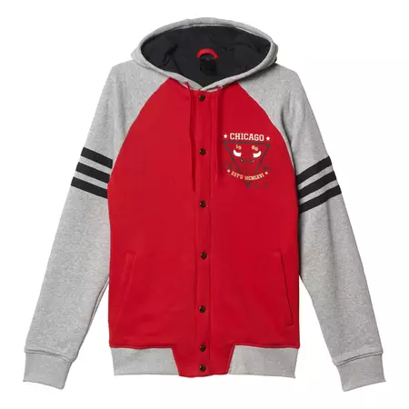 Adidas Chaqueta Bulls Washed Baseball (Rojo/Gris)