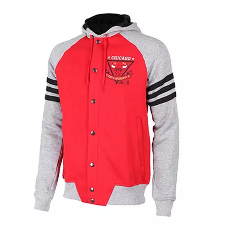 Adidas Chaqueta Bulls Washed Baseball (Rojo/Gris)