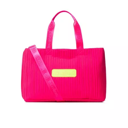 Desigual Duffle Bag Pleats Pink