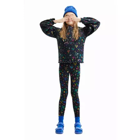 Desigual Girls Slim Heart Leggings