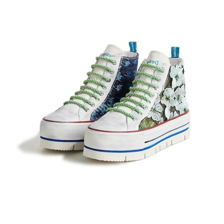 Desigual High-Top Sneakers "Embroidered Flowers"