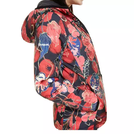 Desigual Padded Jacket Scarlet Bloom
