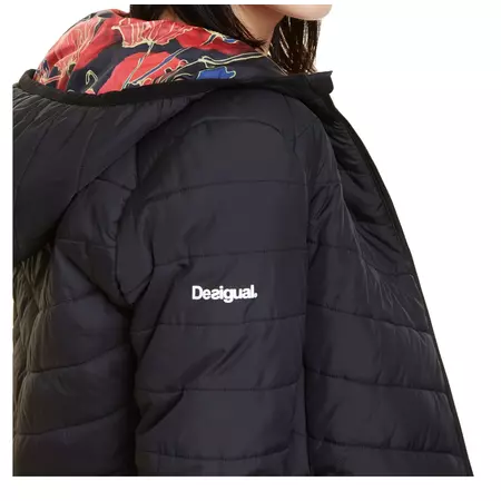 Desigual Padded Jacket Scarlet Bloom