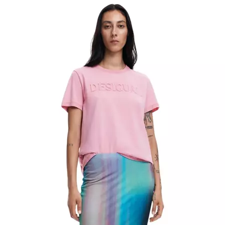 Desigual shiny t-shirt "pale pink"