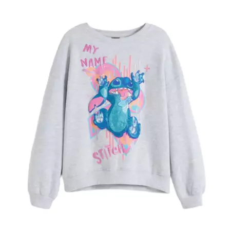 DESIGUAL SWEAT MY NAME STITICH  "GREY GLITTER"