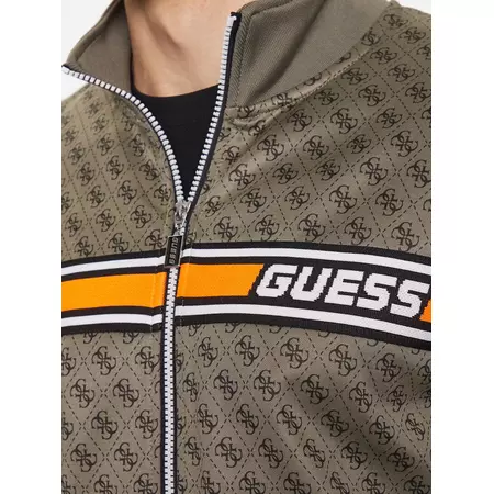 Guess Korbin Full Zip All over logo Sweatshirt "Green"