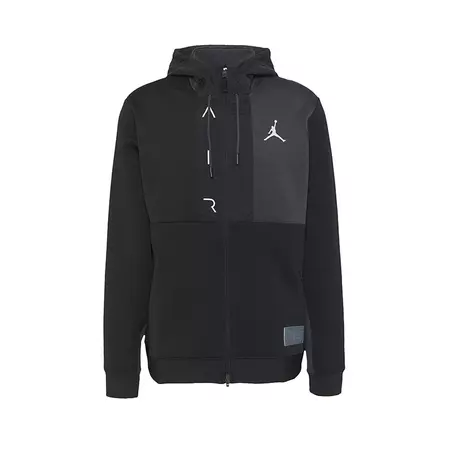 Jordan Air Men's Fleece Full-Zip Hoodie "Black"