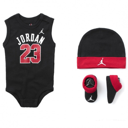 Jordan Infants J23 Jersey/hat/bodysuit/bootie 3 Piece Set "Black"